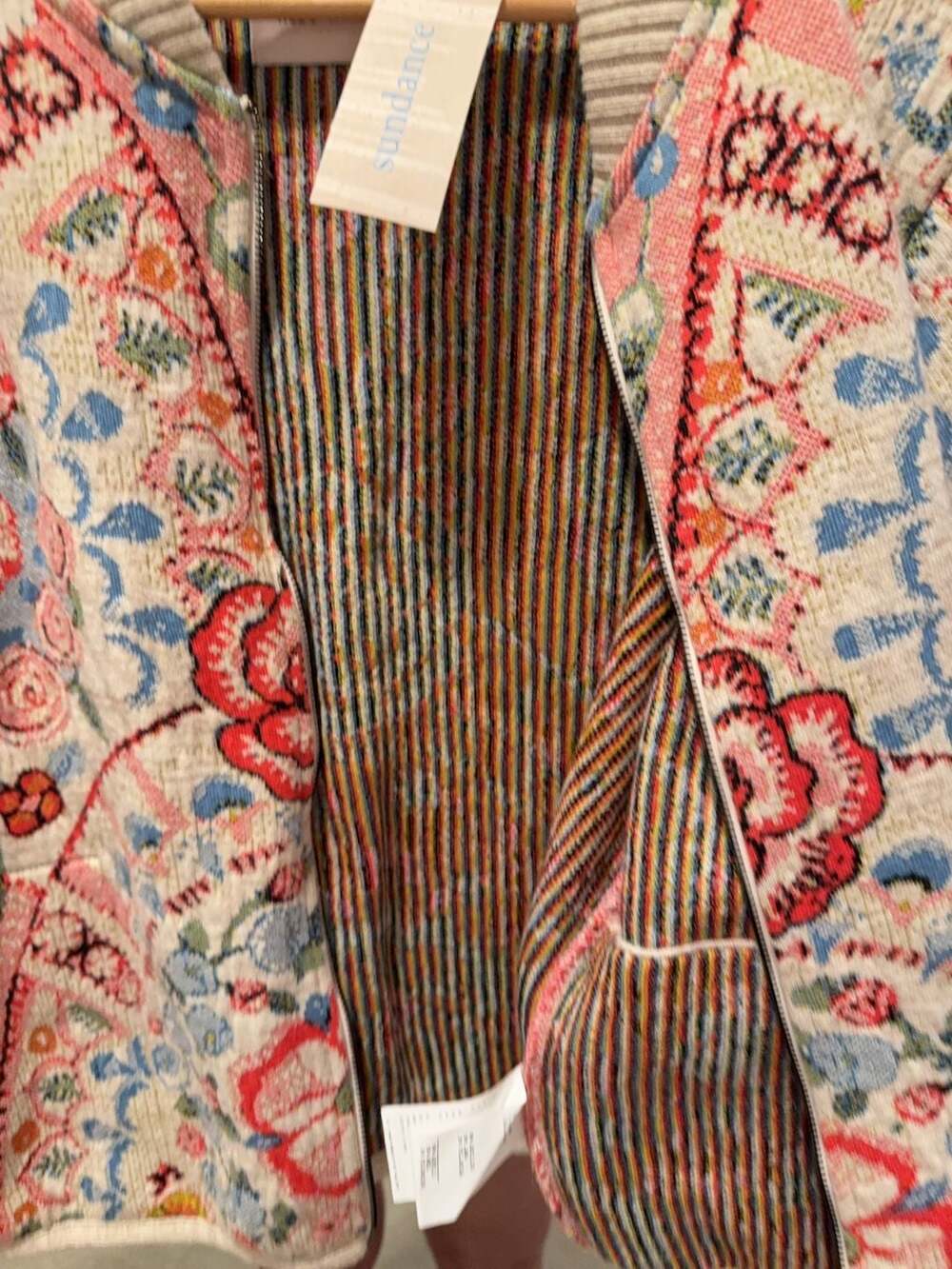 Aldo Martins x Sundance Ofelia Floral Knit Bomber Jacket - Picture 8 of 8